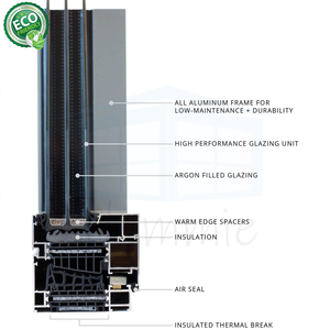 Puertas Pivotantes de Vidrio para Entrada Residencial Nuevas de 2026, Puerta Doble Asimétrica Protectora de Aluminio Fundido para Villa - Product Image 3