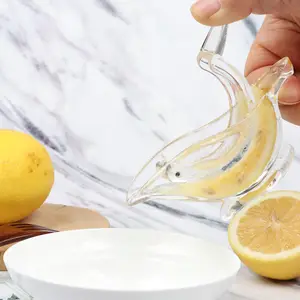 Acrylglas Tragbare transparente Frucht Eleganz Vogel form Hand Handbuch Entsafter Zitronen presse für Orange Lemon Lime