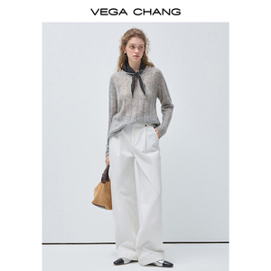 वेगा चंग थोक सफेद पैर वाली कैजुअल पैंट उच्च कमर वाली महिला वसंत पहनने के लिए आरामदायक पैंट - Product Image 5