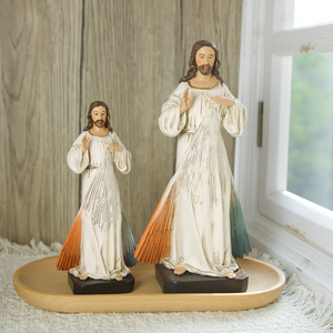 Productos en Stock, Estatuas Religiosas Católicas de Resina, Decoración Cristiana Moderna, Estatua de <span class=keywords><strong>Jesucristo</strong></span> de la Divina Misericordia de 7.87'' de Alto - Product Image 5