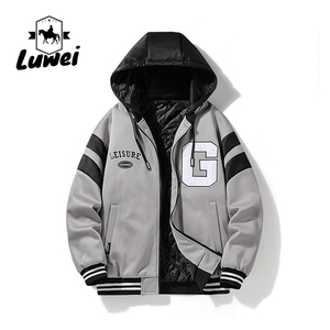 Mode utilitaire de broderie extérieure Hip Hop Streetwear veste de baseball à capuche pour hommes avec logo personnalisé - Product Image 2
