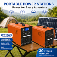 Estación de Energía Portátil con Batería LiFePO4 de 500W/1000W, 268Wh/1024Wh, Alta Capacidad, 220V, Generador Solar Móvil para Camping con MPPT