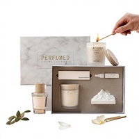Coffret Cadeau Luxe Nomigi : Bougie Parfumée Artisanale en Cire de Soja en Forme de Tasse et Diffuseur à Bâtonnets pour Chambre à Coucher