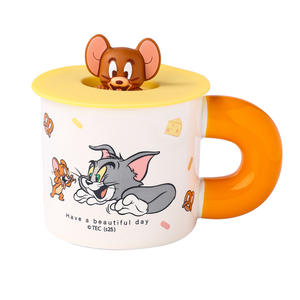 Tazza in ceramica di <span class=keywords><strong>Tom</strong></span> <span class=keywords><strong>e</strong></span> <span class=keywords><strong>Jerry</strong></span> con manico rosa <span class=keywords><strong>e</strong></span> arancione, stampa serigrafica, regalo per uso domestico - Product Image 5