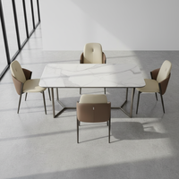 Chaises de salle à manger en cuir, style minimaliste nordique européen moderne, pour table de salle à manger, restaurant, hôtel