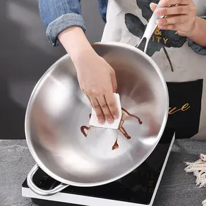 Großhandel Lebensmittel qualität 316 Edelstahl Wok Pfanne keine Beschichtung für Küche Multifunktion kocher Wok