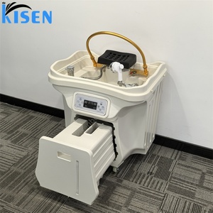 อ่างสระผมเคลื่อนที่แบบพกพา Kisen Dual Tanks Luxury Modern พร้อมเครื่องทำน้ำอุ่น สำหรับร้านทำผมและสปา - Product Image 1