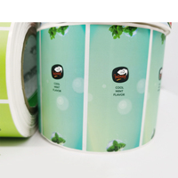Autocollants imperméables avec saveur de fruits en vinyle, 1 feuille, pour emballage en rouleau, Logo personnalisé avec impression