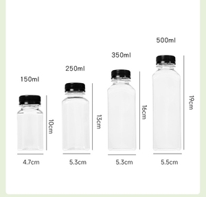 Logo personnalisé carré vide 8oz 12oz 16oz 24oz Bouteilles de jus en plastique PET 120ml 250ml 350ml 400ml 500ml - Product Image 4