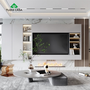 Cheminée <span class=keywords><strong>en</strong></span> contreplaqué, design moderne et simple, meuble de vitrine de télévision <span class=keywords><strong>en</strong></span> <span class=keywords><strong>marbre</strong></span> dissimulé - Product Image 6