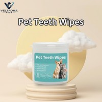 VELTRONA Lingettes humides pour animaux de compagnie, nettoyantes, désodorisantes et de toilettage, pour le nettoyage en profondeur des dents, des oreilles et des doigts, en spunlace doux, pour bain d'eau