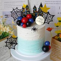Decoradores de Pasteles, 32 Piezas, Soporte para Pastel de Spider-Man, Bolas, Adornos de Estrella para Pastel