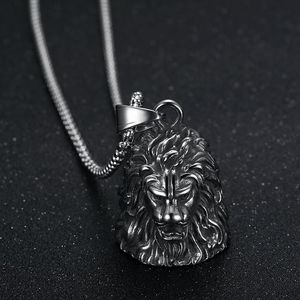 Stainless Steel Lion Head Pendant Necklace Retro <b>Animal</b> Charm For <b>Men</b> Gift - Product Image 3