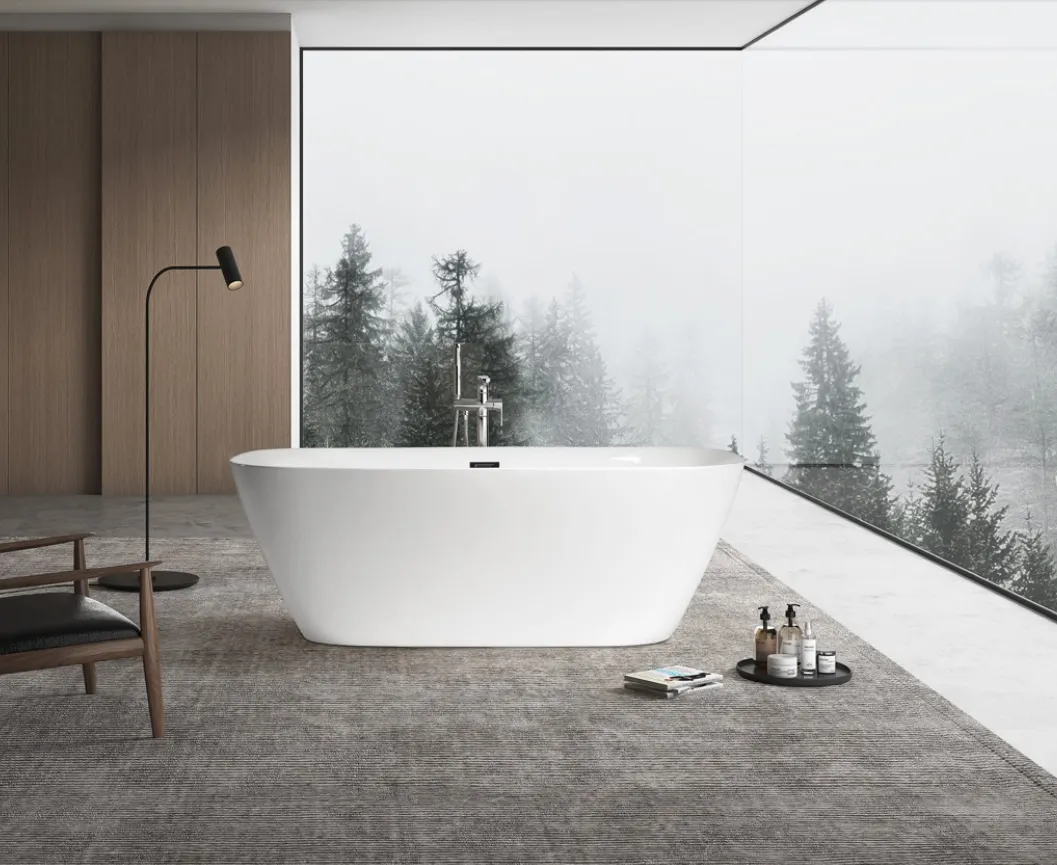 OEM ODM di alta qualità Hotel casa bagno ammollo impilabile bianco incorporato grembiule vasca da bagno
