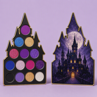Professionelle Gothic-Lidschattenpalette, individuelle Form, 12 Farben, hochpigmentierte Gesichts- und Augen-Make-up-Palette für einen gruseligen Halloween-Look