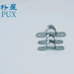 2024 PUX Hole U Tube Strap Clamp 304 Stainless Steel Rigid Pipe Strap saddle Clamp wire clamp U-shaped tube Pipe cable tie clips