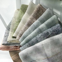Écharpe longue en mélange de laine pour l'automne, motif tie-dye rayé avec fil doré, finition texturée mouchetée, style coréen, protection solaire