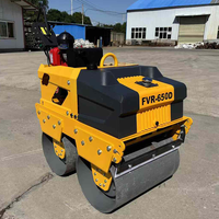 Compacteur routier diesel/essence de haute qualité 1 tonne, certifié CE, à vendre, avec moteur Honda et double tambour vibrant.