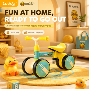 Vélo d'équilibre pour bébé Luddy Wholesale OEM B.Duck, trotteur musical et lumineux à 4 roues pour tout-petits, cadeau pour bébé de 1 an - Product Image 5