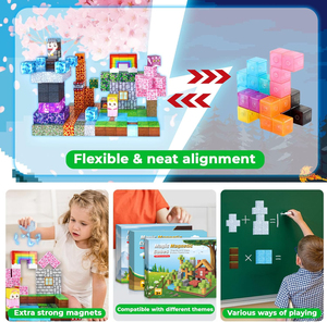 Costruzioni Magnetiche in Plastica Blocchi e Piastrelle Giocattoli Educativi di Architettura e STEM Sensoriali per Regali di Compleanno per <span class=keywords><strong>Bambini</strong></span> - Product Image 3