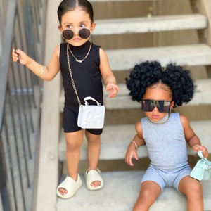 Vêtements pour enfants en gros 2022, ensembles de vêtements pour enfants, shorts pour filles, vêtements d'été sans manches pour enfants - Product Image 4