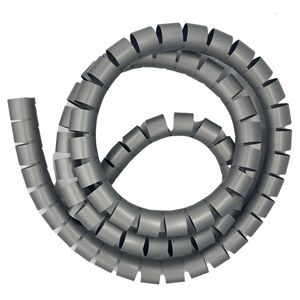 Tubo flexible de plástico recubierto para gestión de cables, en espiral, color negro, para organización de cables de computadora - Product Image 3