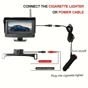 HD Night Vision <b>Reverse</b> <b>Car</b> Parking Aid Kit 4.3 Inch LCD Monitor With Wireless License Plate Back up <b>Camera</b> YB-MW-43 Wireless Li - Product Image 2