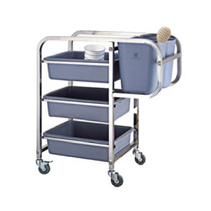 Carrito de Servicio de Acero Inoxidable Dontalen para Hostelería, Restaurantes y Catering, para la Recogida y Limpieza de Platos - Product Image 2