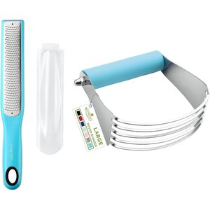 Spring Chef Aqua Sky grande frullatore a pasta in acciaio inossidabile Zester utensili da forno professionali per pasticceria-2 Bundle Fine brandelli