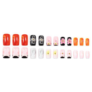 Prensa de flores <span class=keywords><strong>en</strong></span> <span class=keywords><strong>relieve</strong></span> <span class=keywords><strong>3D</strong></span> <span class=keywords><strong>en</strong></span> las <span class=keywords><strong>uñas</strong></span> ABS de alta calidad cuadrado corto 24 piezas Nail Art Nails Press <span class=keywords><strong>en</strong></span> caja de embalaje - Product Image 6