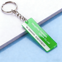 Porte-clés personnalisé en acrylique avec texte publicitaire mignon, couple créatif, petit, étanche, informations de contact, code QR