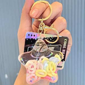 Backpack Car Pendant Creative Cute Acrylic Star Shape <b>Key</b> <b>Chain</b> Keyring Quicksand Liquid Floating Keychain Custom <b>Key</b> <b>Chain</b> - Product Image 6