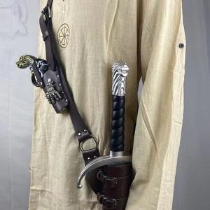 Steampunk Renaissance Piraten Schoudergordel Baldric Pu Lederen Flintlock Cutlass <span class=keywords><strong>Holster</strong></span> Larp Zwaard Pistool Houder Cosplay Kostuum - Product Image 2