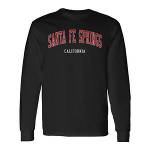 T-shirt a maniche lunghe Santa Fe Springs California, stile college, vestibilità premium - Product Image 1