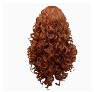 Peluca de la Princesa Mérida de <span class=keywords><strong>Brave</strong></span> Legend - Peluca sintética de encaje sin pegamento, estilo bob rizado y grueso, con línea de cabello natural suave - Product Image 4