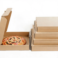 Cajas de Pizza para Llevar de Papel Kraft de Grado Alimenticio con Logotipo Personalizado de Fábrica, de 6 a 10 Pulgadas, con Recubrimiento UV, Reciclables