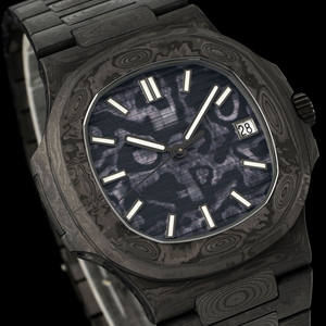 นาฬิกาข้อมือผู้ชายรุ่น All Carbon Fiber 5711 แบบกลไก ดีไซน์เปลือกหอยเกลียวสุดหรู น้ำหนักเบาพิเศษ - Product Image 3