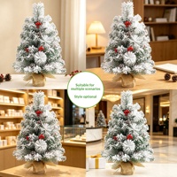 Sapin de Noël en PVC pour simulation, 45/60 cm, aiguilles de pin denses et floquées, mini format de bureau, fabriqué en Chine