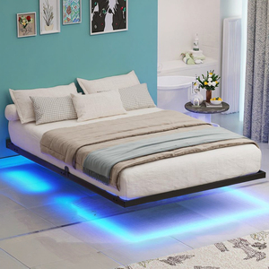 Bán Buôn Hiện Đại Đầy Đủ Kích Thước Kim Loại Nền Tảng Khung Giường Với Đèn LED Nổi Thiết Kế Giường Đơn Cho Khách Sạn Phòng Ngủ Hoặc Biệt Thự - Product Image 1