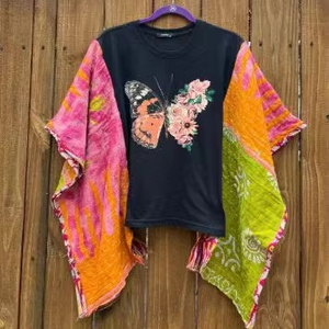 <span class=keywords><strong>T</strong></span>-<span class=keywords><strong>shirt</strong></span> à manches courtes pour femmes de style <span class=keywords><strong>vintage</strong></span> à motif personnalisé - Product Image 1