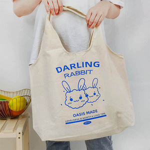 Sac fourre-tout en toile de dessin animé portable, en forme de gilet, imprimé avec logo personnalisé, écologique, recyclé et réutilisable - Product Image 5
