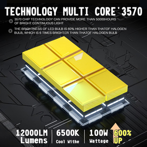 <span class=keywords><strong>Bombilla</strong></span> <span class=keywords><strong>LED</strong></span> para Faros Delanteros de Automóvil V45PRO 100W 6500K con Chips CSP, Certificación ISO9001, Sin Errores CANBUS, H1 <span class=keywords><strong>H4</strong></span> H7 H11 9005, Aprobada para Seguridad - Product Image 3
