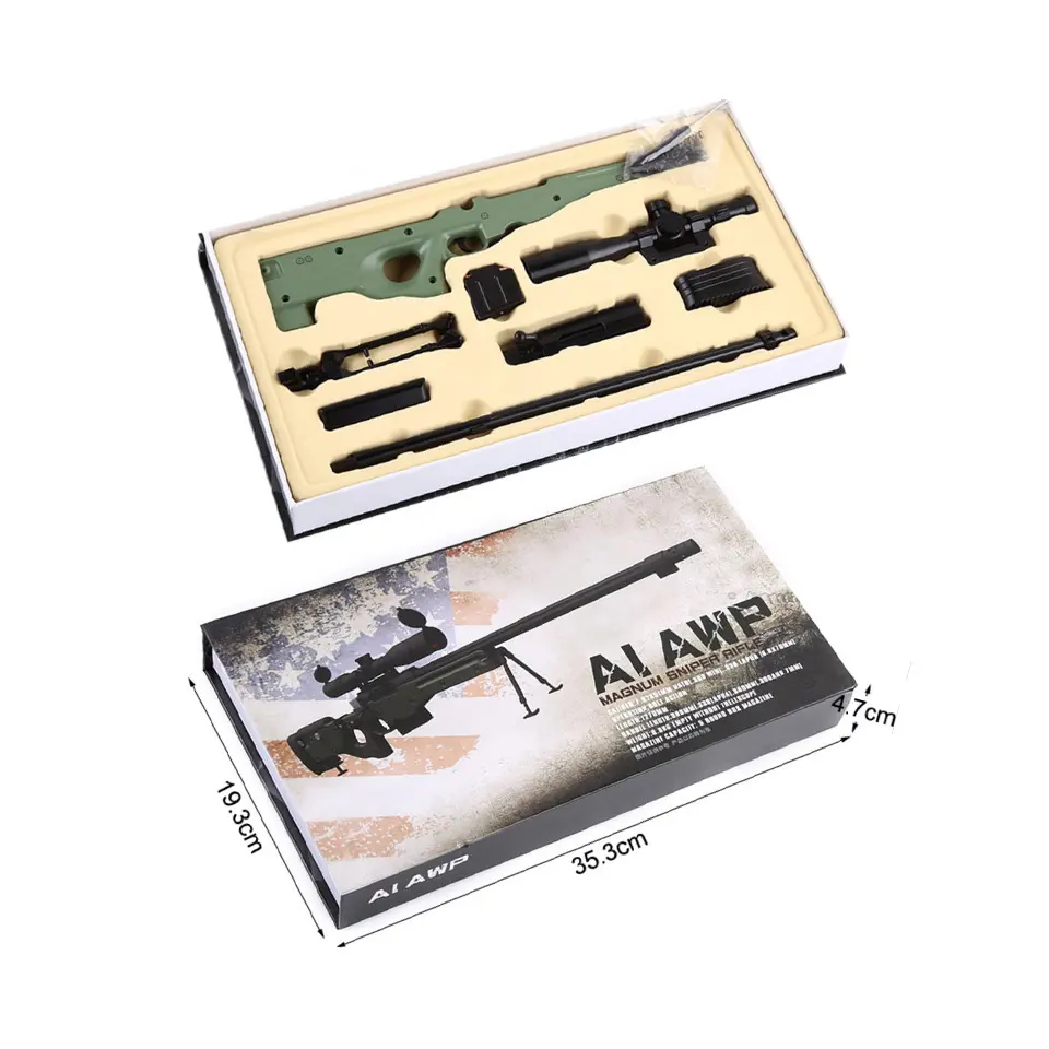 אקדח צעצוע מתכת AWM בנים קולקציית מבוגרים דגם ריאליסטי להסרה מורכב יצרן מפעל אקדח צעצוע מתכת