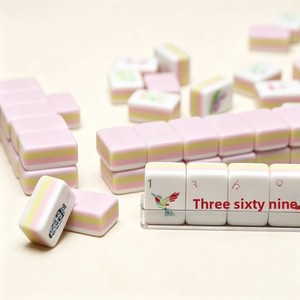 Mahjong Americano Acrílico Rosa Transfronterizo de Cuatro Capas con Combinación de Colores, Mini Portátil para Ocio y Entretenimiento, Marca Taizhou Jiangsu - Product Image 3