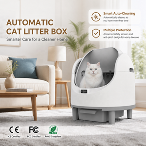Bac à litière intelligent 68L avec contrôle par application, élimination des odeurs, ouverture supérieure, auto-nettoyant, pour plusieurs chats - Product Image 1