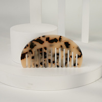 Wjia Advanced Sense Portable Wash Peigne à cheveux à l'acide acétique Peigne à cheveux écaille de tortue Peigne à cheveux rétro pour femmes à petites dents larges