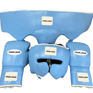 Gants de boxe, protège-tête et protège-gland de haute qualité, personnalisables avec logo, en cuir PU, professionnels, neufs, durables, respirants et protecteurs - Product Image 2