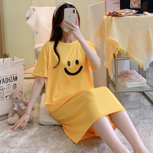Robe de Nuit Pyjama Douce et Confortable Ample Grande Taille à Col Rond et Manches Courtes pour Femmes - Product Image 6