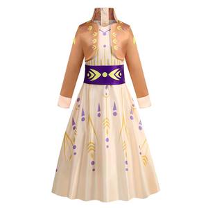 Robe de beauté pour filles MS 3-8 ans, robe de fête d'anniversaire, costume de princesse Anna pour Halloween, pour enfants, en polyester, personnalisable, livraison rapide - Product Image 4