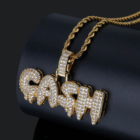 Pendentif en forme de lettre GASH de la marque Tide, incrusté de zircon, accessoires de collier hipster